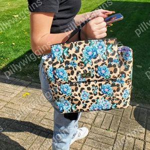 Luv Betsey LB Zooey Ocelot Blue Flowers Backpack